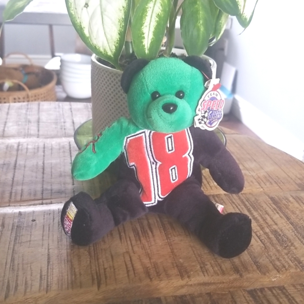 Vintage Nascar #18 Bobby Labonte Bear Plush with Tag